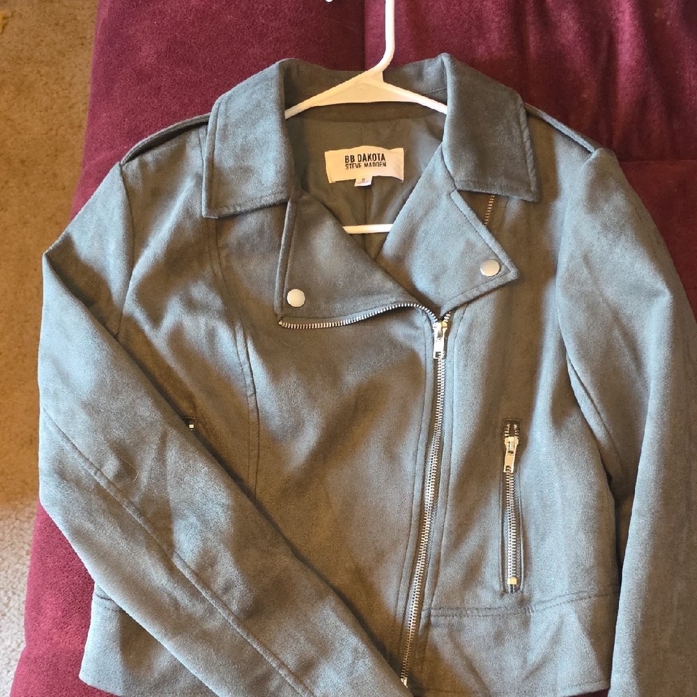 BB Dakota Women's Olive Green Faux Suede Jacket